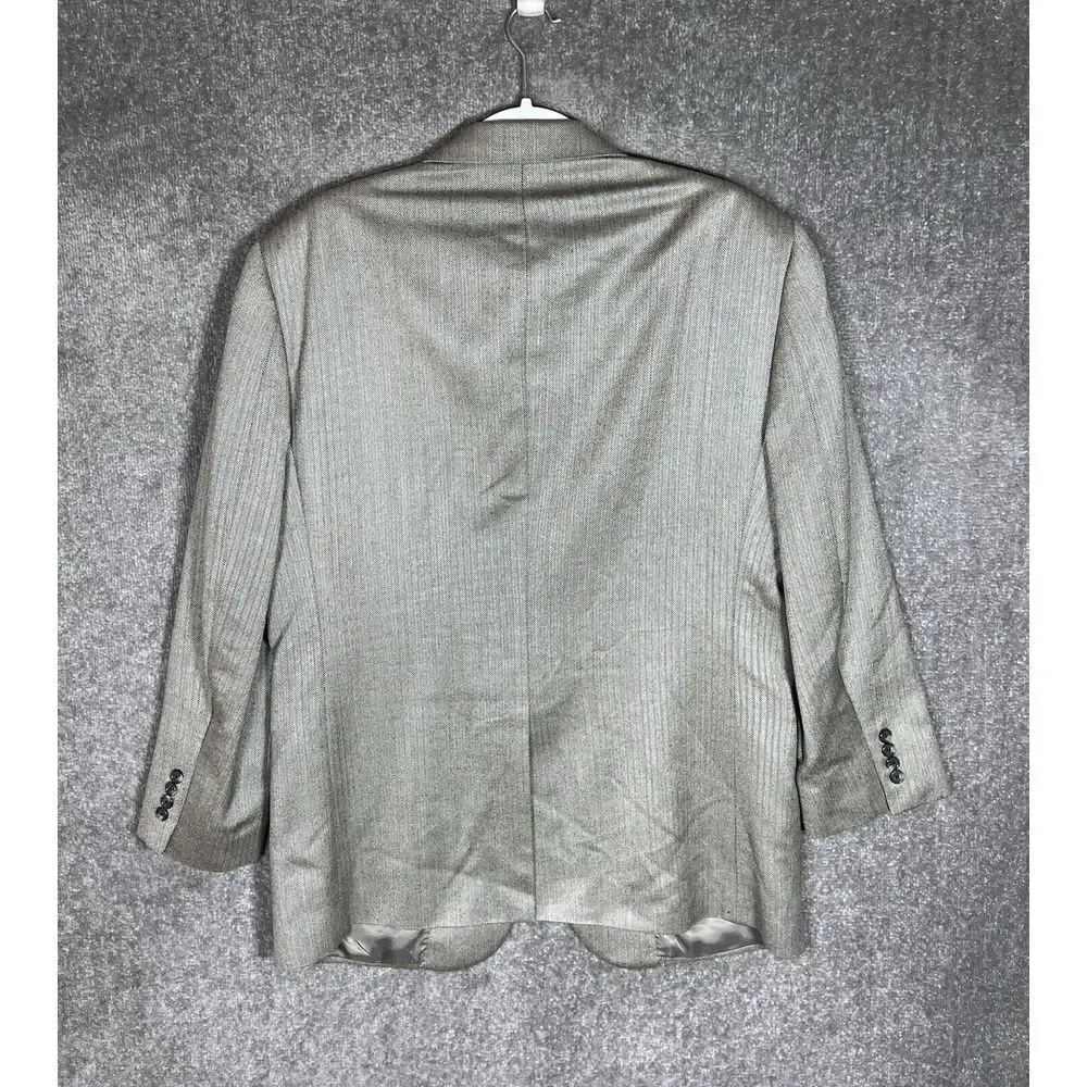 Jos A Bank Sport Coat Mens Sz 42 Gray Black‎ Herringbone Silk Camel Hair Pockets